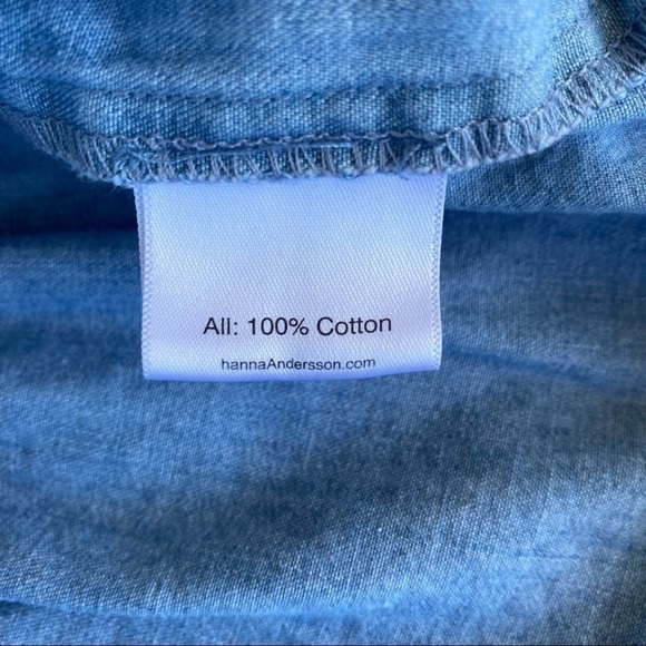 Hanna Andersson Ric Rac Denim Chambray Dress Size 4 Tiered Summer Dress - Picture 7 of 9
